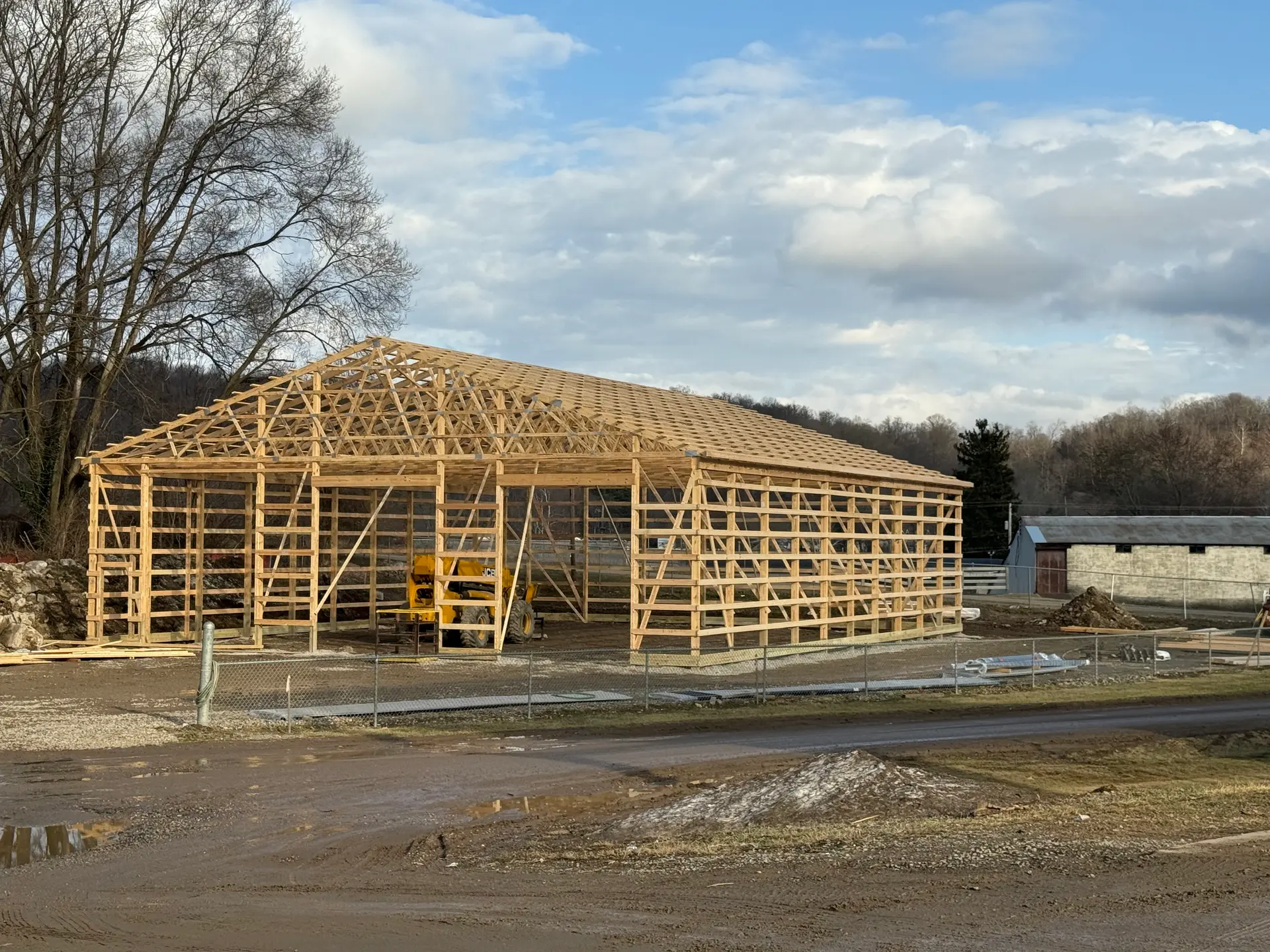 Post-frame barn framing and trusses in Central Ohio